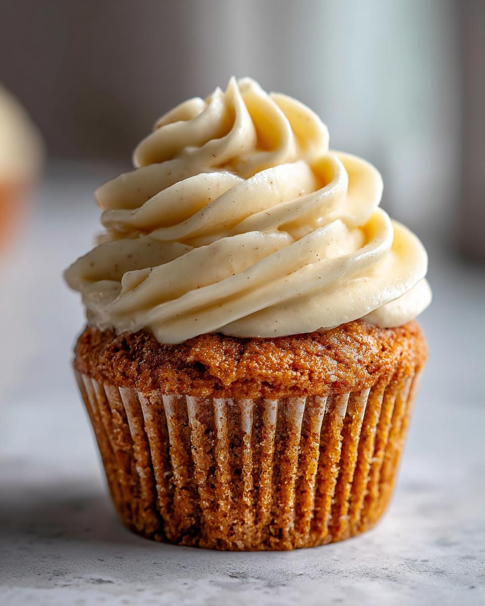 Close-up of a single birthday cupcake with a swirl of creamy vanilla frosting on top.