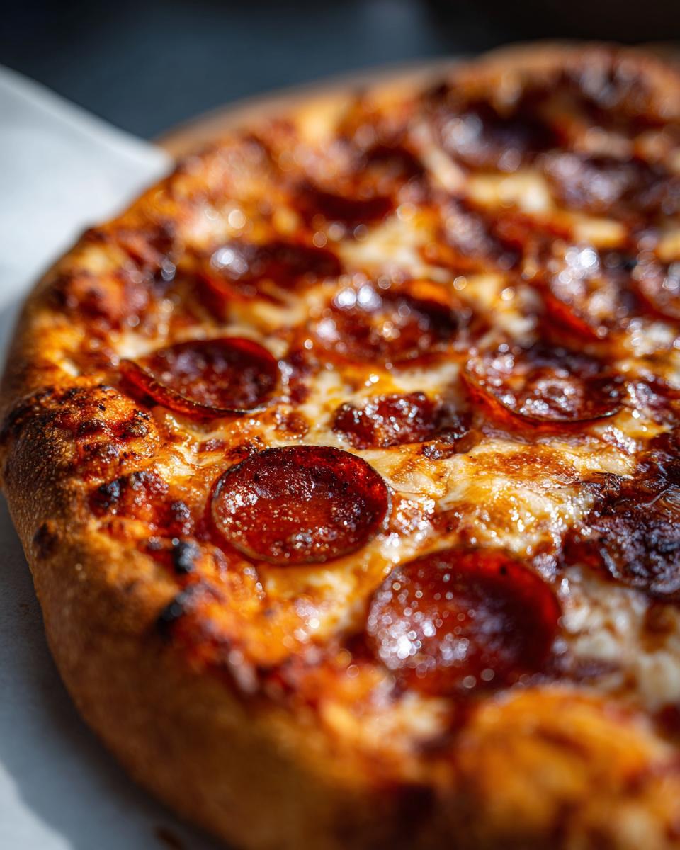 Close-up of a delicious Easy Skillet Pepperoni Pizza with melted cheese and crispy pepperoni.