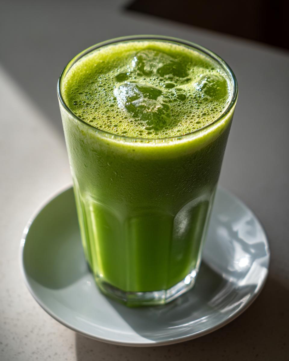 A vibrant green smoothie in a glass, perfect for fast weight loss. Refreshing and healthy.