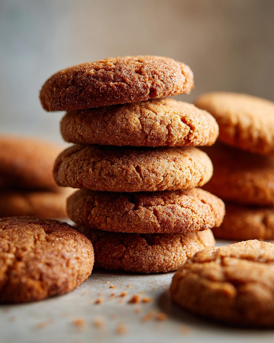 A stack of homemade pumpkin spice desserts cookies, golden brown and ready to eat.