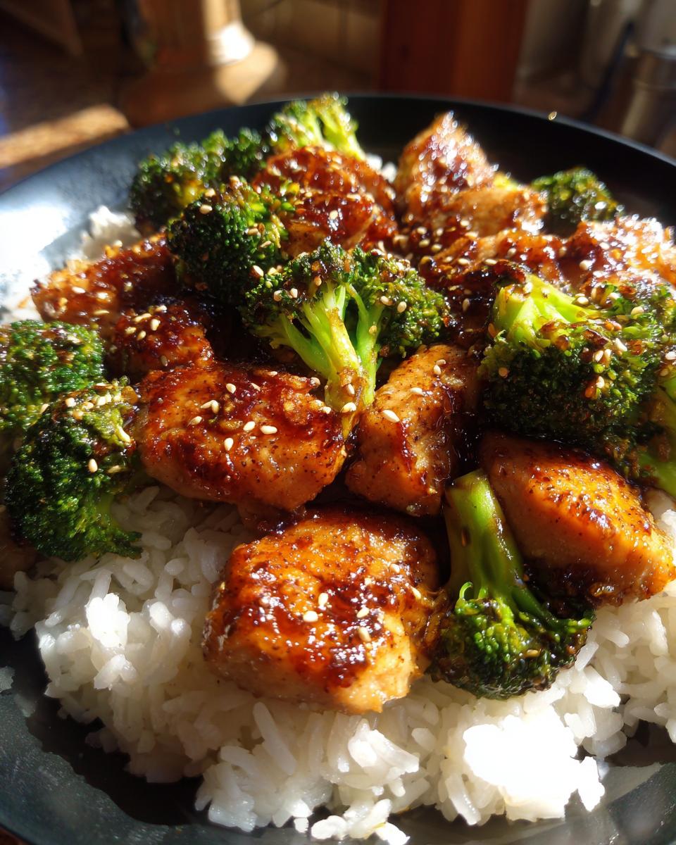 Teriyaki chicken and broccoli served over rice, a perfect example of easy weeknight dinners.