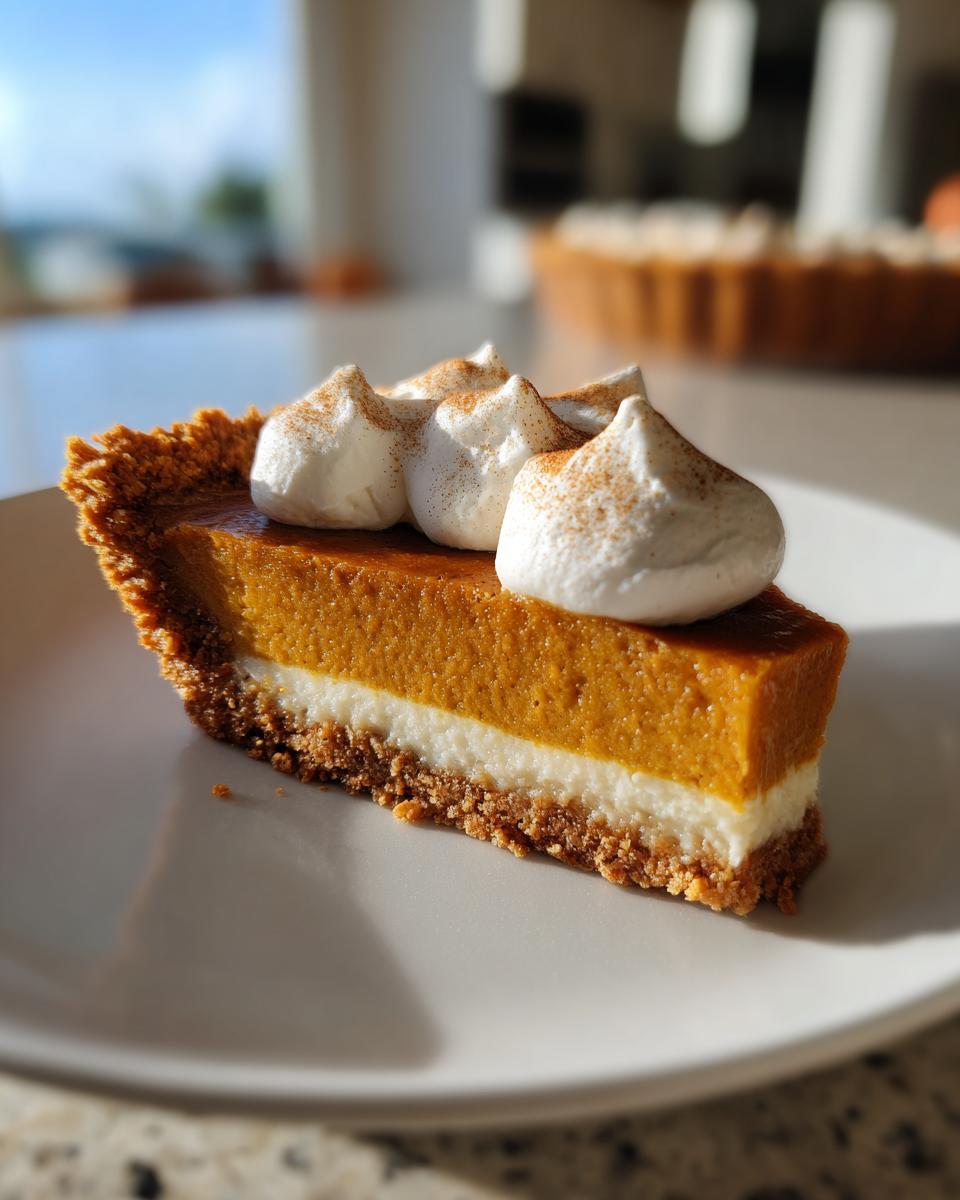 A slice of pumpkin pie bars with whipped cream topping, sprinkled with cinnamon, a perfect make-ahead Thanksgiving dessert.