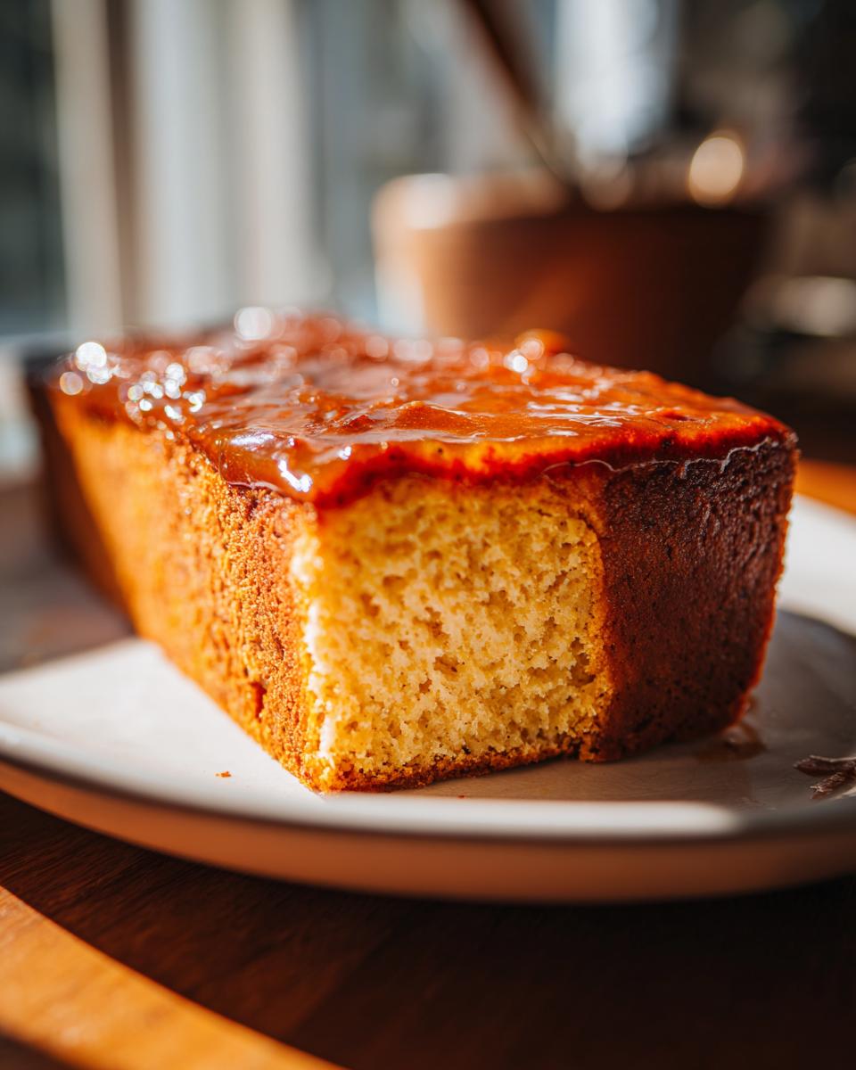 A slice of juicy meatloaf recipe topped with an irresistible glaze, presented on a plate.