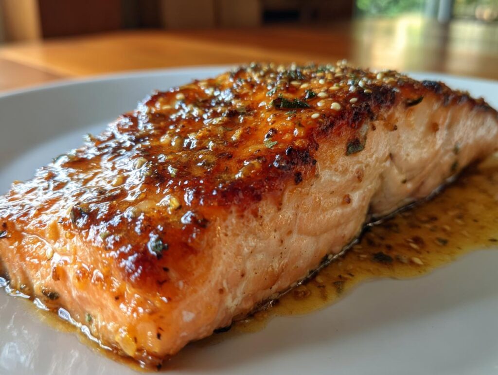 baked maple dijon salmon fillets - Featured