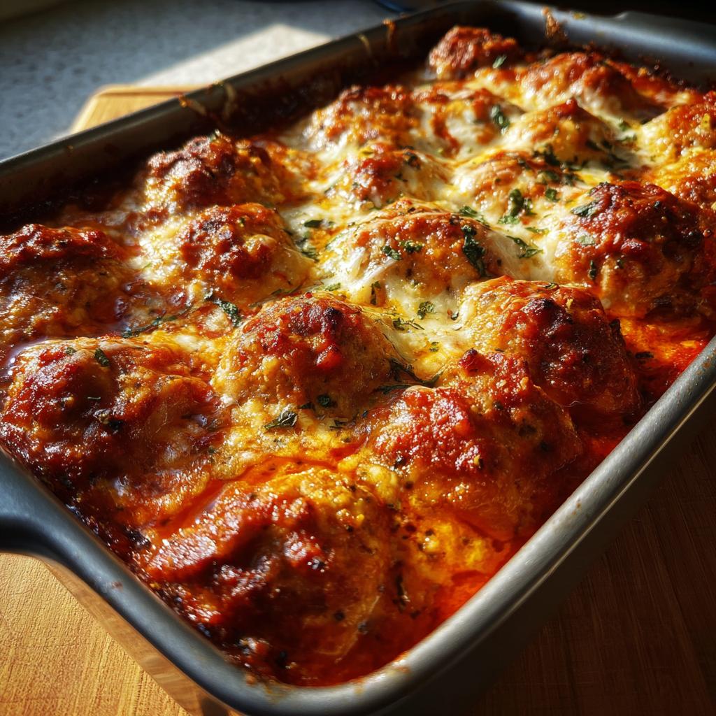 baked meatball parmesan casserole - Tasty