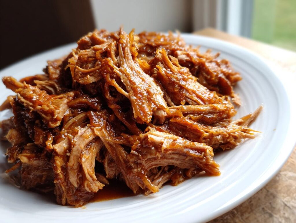 brown sugar garlic pork roast in slow cooker - Featured