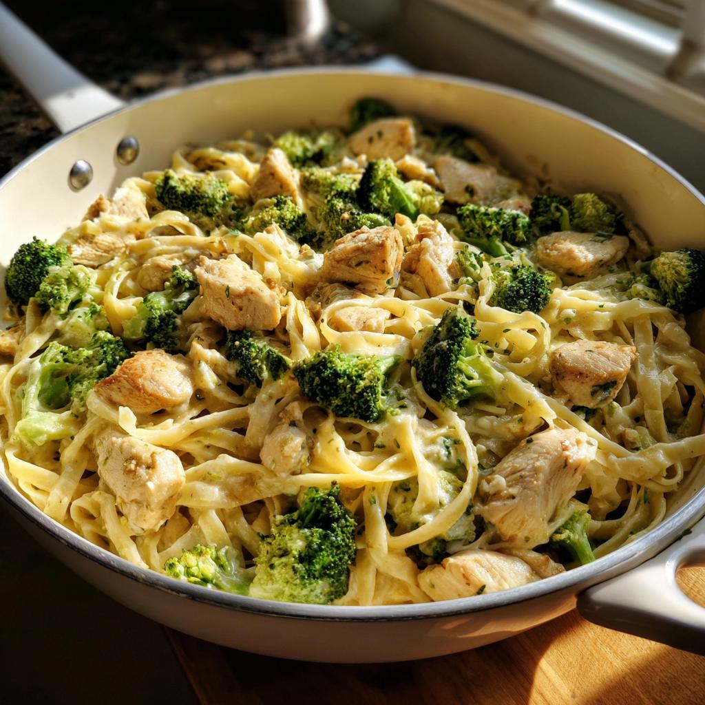 chicken broccoli alfredo pasta skillet - Tasty