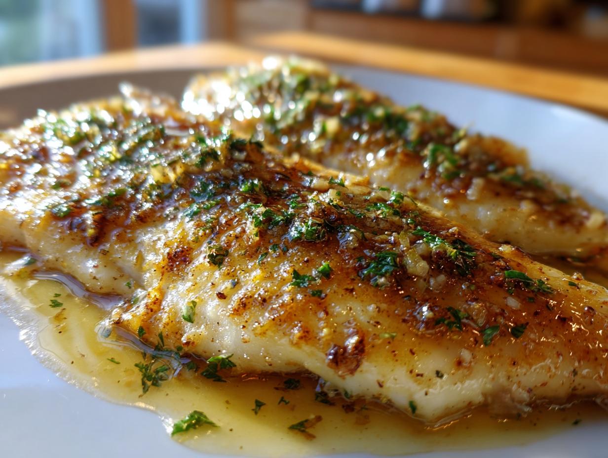 garlic butter baked tilapia with lemon - Featured