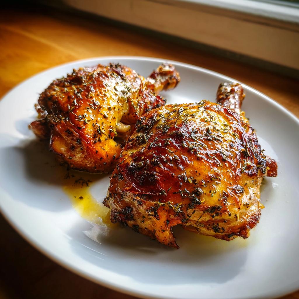 garlic butter roasted chicken leg quarters - Tasty