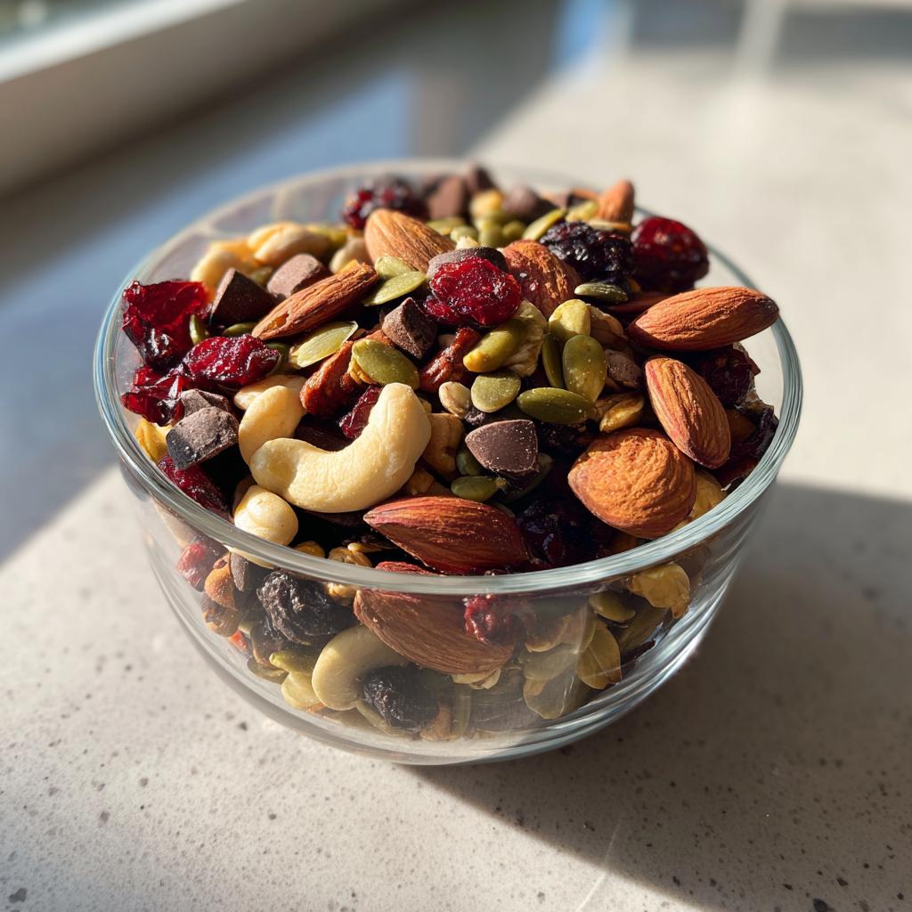 trail mix energy snack with nuts and seeds - Tasty
