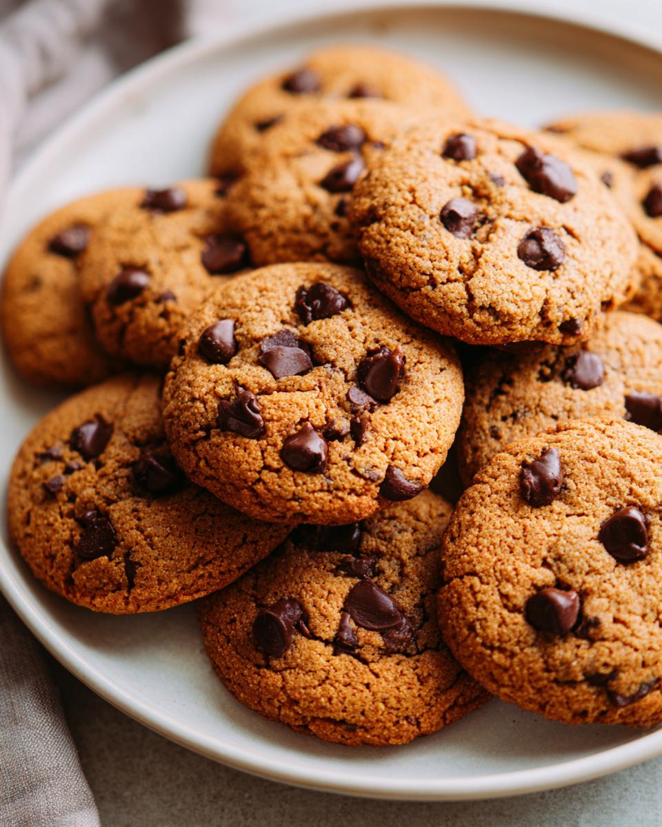 Close-up of a plate filled with chocolate chip cookies, perfect easy party desserts.